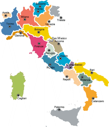 Mapppa dell'Italia